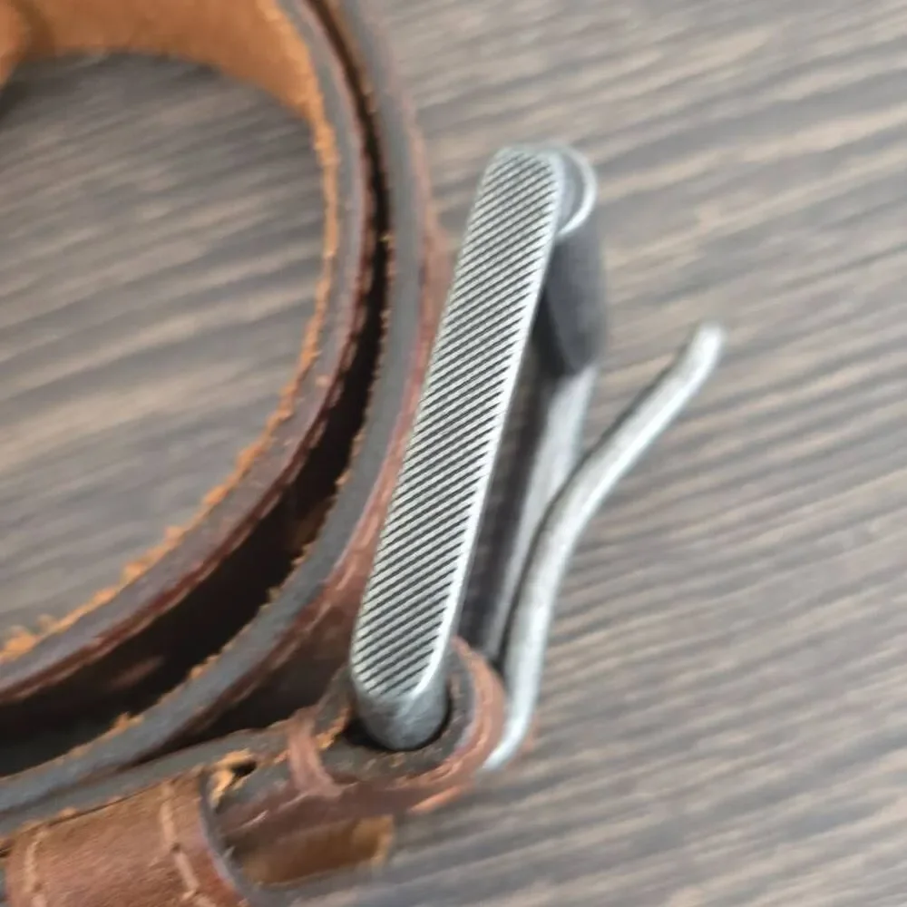 Levi's Genuine Tan Leather Belt, Distressed, Slvr Roller Buckle, EUC, S 30-32